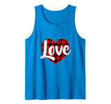 Love Buffalo Plaid Heart Valentine Tank Top