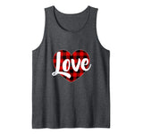 Love Buffalo Plaid Heart Valentine Tank Top