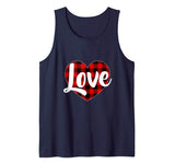 Love Buffalo Plaid Heart Valentine Tank Top