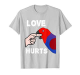Love Hurts Female Eclectus Parrot Tshirt Valentine’s Day