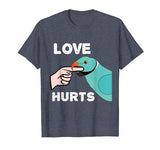 Love Hurts Indian Ringneck Parrot Tshirt Valentine’s Day