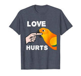 Love Hurts Sun Conure Parrot T-shirt Valentine’s Day