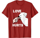 Love Hurts Umbrella Cockatoo Parrot T-shirt Valentine’s Day