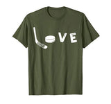 Love Ice Hockey Tee  Valentine’s Day Gift for Hockey Lover T-Shirt