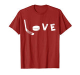 Love Ice Hockey Tee  Valentine’s Day Gift for Hockey Lover T-Shirt