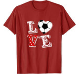 Love Soccer Heart Valentines Day Soccer Players Gift T-Shirt