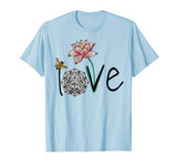 Love Sugar Skull Flower Lotus Bee Yoga Valentine’s Day Gift T-Shirt