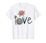 Love Sugar Skull Flower Lotus Bee Yoga Valentine’s Day Gift T-Shirt