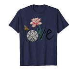 Love Sugar Skull Flower Lotus Bee Yoga Valentine’s Day Gift T-Shirt