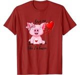 Love me like I’m bacon valentine pig gift funny T-Shirt