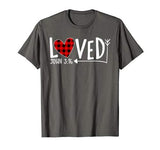 Loved John 3:16 Red Plaid Heart Christian Valentine’s Day T-Shirt