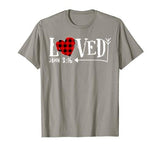 Loved John 3:16 Red Plaid Heart Christian Valentine’s Day T-Shirt