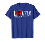 Loved John 3:16 Red Plaid Heart Christian Valentine’s Day T-Shirt