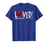 Loved John 3:16 Red Plaid Heart Christian Valentine’s Day T-Shirt