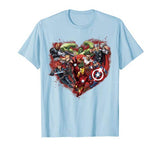Marvel Avengers Heart Group Shot Valentine Graphic T-Shirt