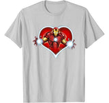 Marvel Iron Man Heart Blaster Glow Valentine Graphic T-Shirt