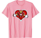 Marvel Iron Man Heart Blaster Glow Valentine Graphic T-Shirt
