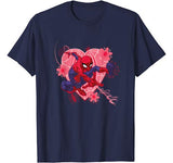 Marvel Spider-Man Hearts and Flowers Valentine’s Day T-Shirt