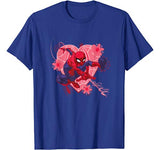 Marvel Spider-Man Hearts and Flowers Valentine’s Day T-Shirt