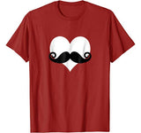 Mustache Heart Valentines Day Boys T-Shirt