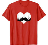 Mustache Heart Valentines Day Boys T-Shirt