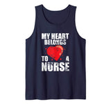My Heart Belongs To A Nurse Valentine Tank Top