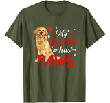 My Valentine Has Paws Golden Retriever T-Shirt