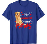 My Valentine Has Paws Golden Retriever T-Shirt