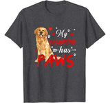 My Valentine Has Paws Golden Retriever T-Shirt