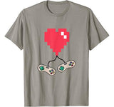 Old School 8-Bit Video Game Valentines Day TShirt Gift