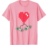 Old School 8-Bit Video Game Valentines Day TShirt Gift