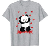 Panda with Hearts – Valentines Day Women and Girls T-Shirt