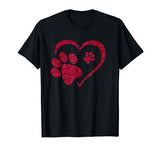 Paw Print Heart Dog Cat Owner Lover Girl Valentine Day Shirt