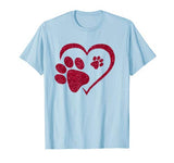 Paw Print Heart Dog Cat Owner Lover Girl Valentine Day Shirt