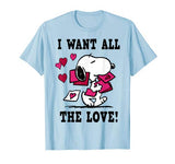 Peanuts Snoopy All the Love Valentine’s T Shirt