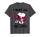 Peanuts Snoopy All the Love Valentine’s T Shirt