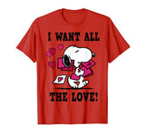 Peanuts Snoopy All the Love Valentine’s T Shirt