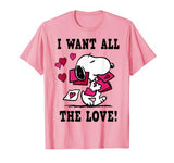 Peanuts Snoopy All the Love Valentine’s T Shirt