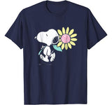 Peanuts Snoopy pink daisy flower T-shirt