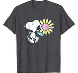 Peanuts Snoopy pink daisy flower T-shirt