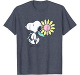 Peanuts Snoopy pink daisy flower T-shirt