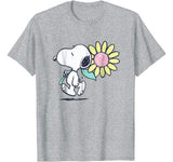Peanuts Snoopy pink daisy flower T-shirt