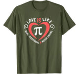 Pi Day Shirt Love Is Like Pi Valentines Math Teacher Gift T-Shirt