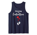 Pregnancy Valentine Shirt For Women Growing My Valentine Tank Top