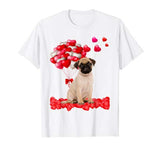 Pug Valentine’s Day Outfit Heart Dog Lover T-Shirt
