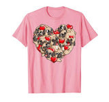 Pug Valentines Day Shirt Heart Dog Lover Boys Men Love Gifts