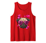 Pug Valentines Day Shirt Heart Dog Lover Gift Tank Top
