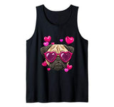 Pug Valentines Day Shirt Heart Dog Lover Gift Tank Top