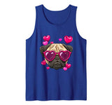 Pug Valentines Day Shirt Heart Dog Lover Gift Tank Top