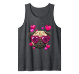 Pug Valentines Day Shirt Heart Dog Lover Gift Tank Top